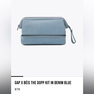 NWT BEIS GAP COLLAB Dopp toiletries bag denim blue